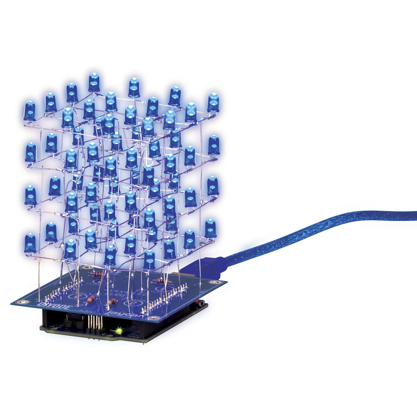 Kit - Learn to Solder - Build a Blue LED Cube 4 x 4 x 4 | Jaycar 