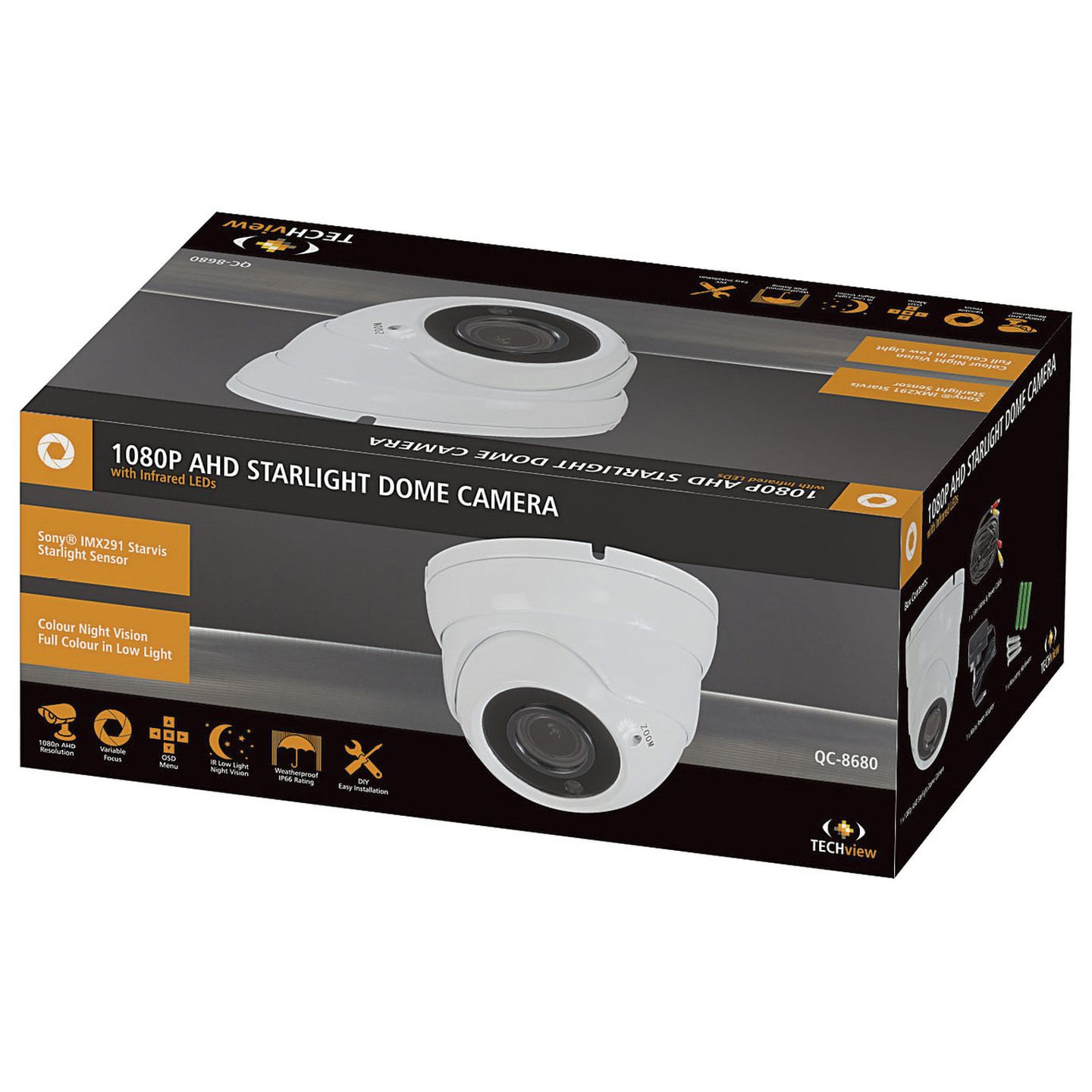 1080p AHD Starlight Dome Camera with Infrared LEDs | Jaycar New Zealand