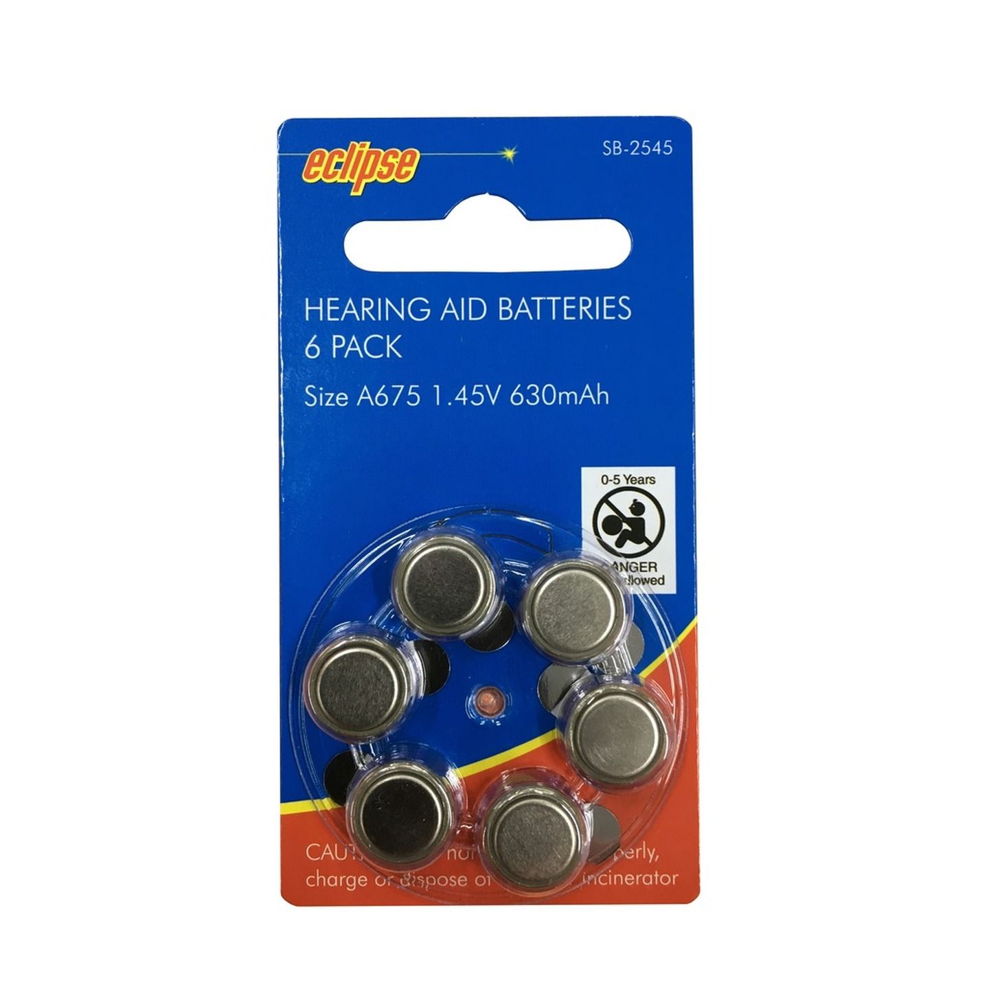 Hearing Aid Batteries A675 630mAh 6 pack | Jaycar New Zealand