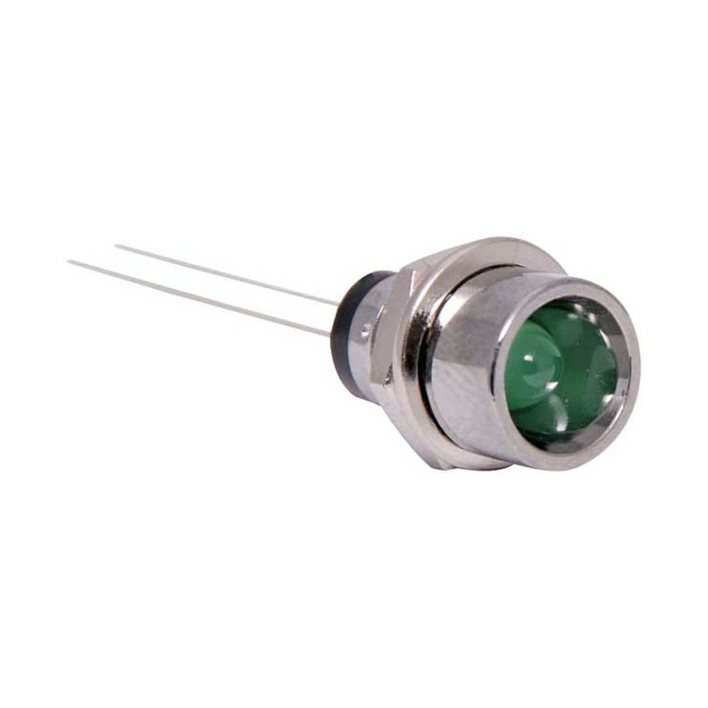 Chrome Bezel with 5mm Green LED | Jaycar New Zealand