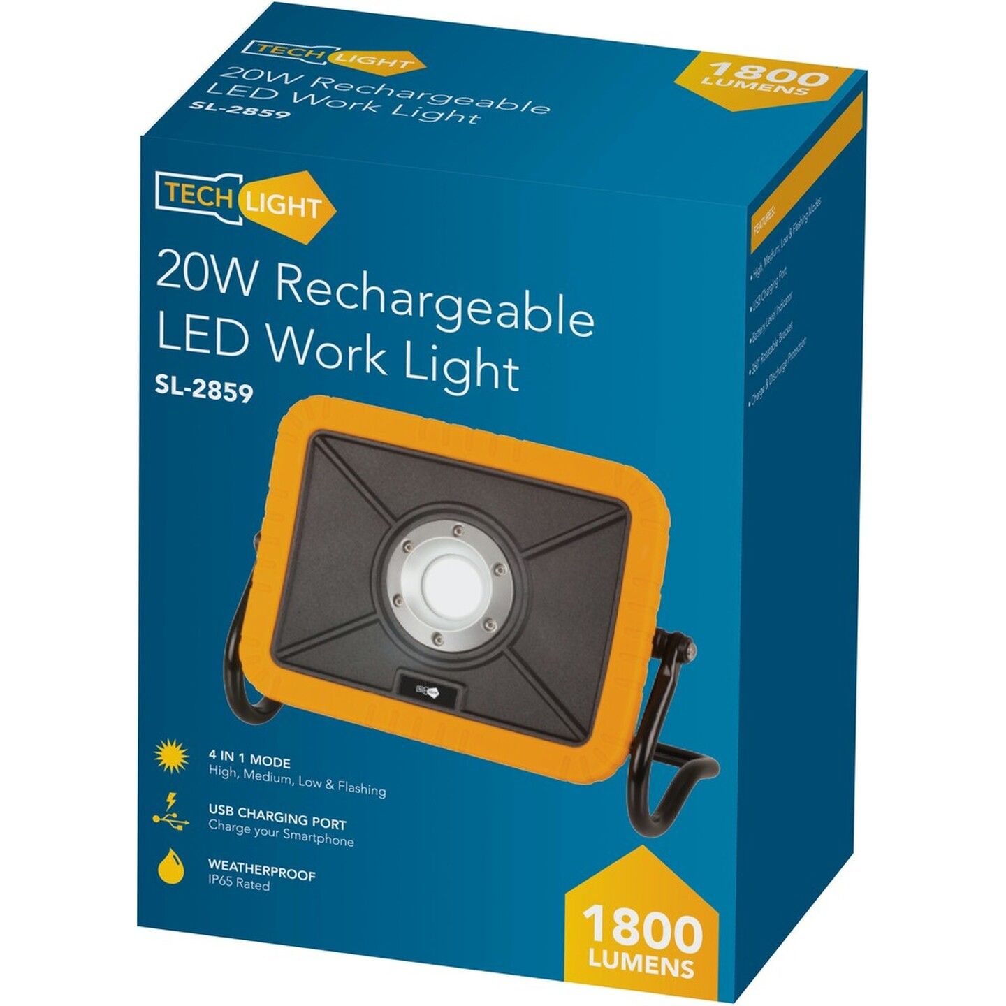 Rugged 20W 1800 Lumen LED Rechargeable Work Light | Jaycar New Zealand