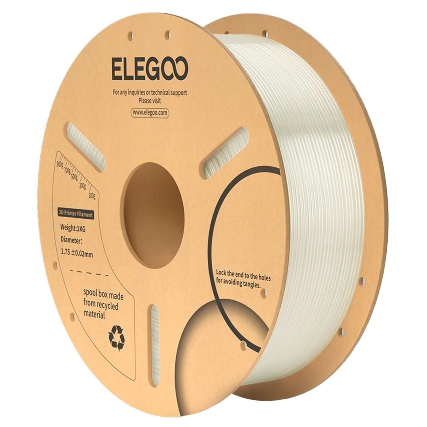 Elegoo PLA filament Translucent 1.75mm 1kg | Jaycar New Zealand